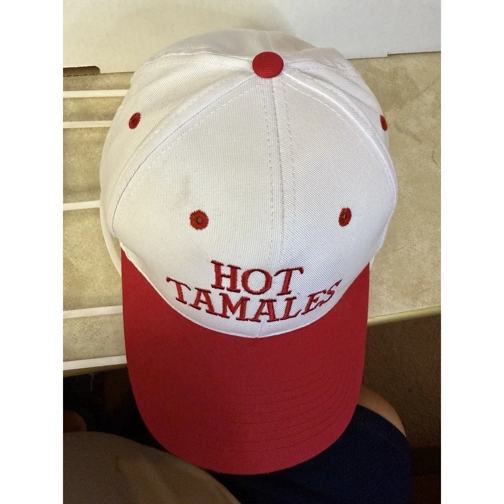 Vintage Hot Tamales Hat Red White‎ Embroidered Snapback 90s Nissun Cap Taiwan